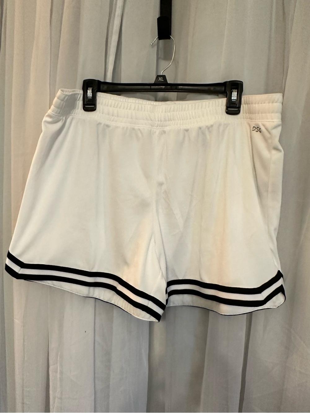 DSG white  Athletic Shorts with Black Trim  Stripes - Picture 8 of 12